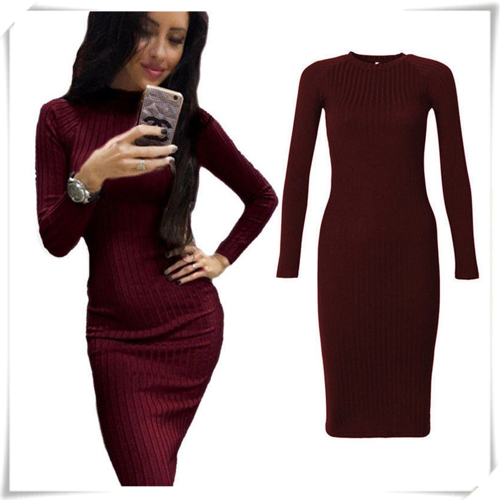 Bodycon Jersey Sexy Party Midi Mini Dress NWOT - Picture 2 of 3